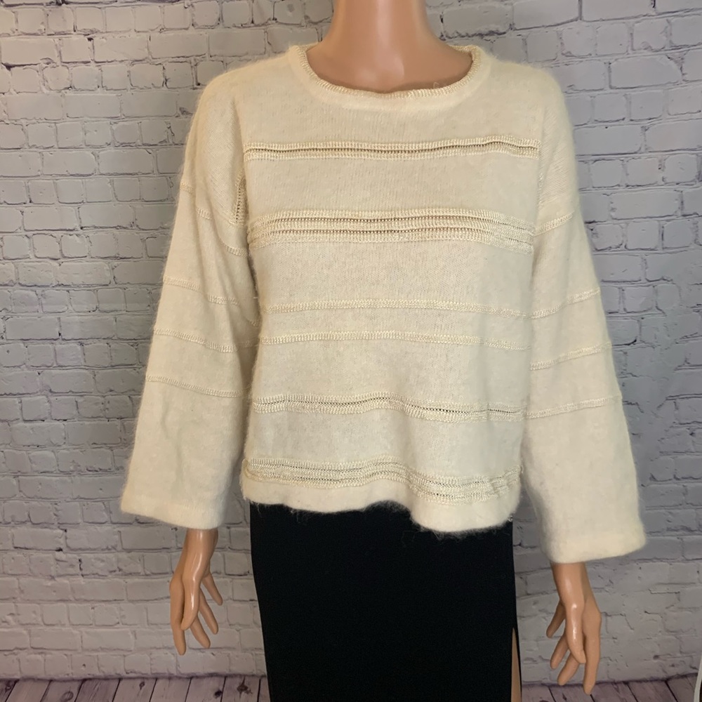 O.G Street Vintage Cream Wool Sweater size large boho comfy